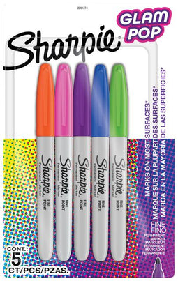 Sharpie - Viltstift ie glampop f 5st assorti