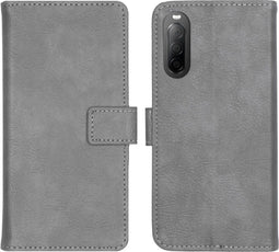 iMoshion Hoesje Geschikt voor Sony Xperia 10 II Hoesje Met Pasjeshouder - iMoshion Luxe Bookcase - Grijs