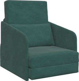 vidaXL - Vloersofa - Bed - 2-in-1 - Donkergroen - 65x80x83 - cm - Velvet