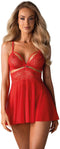 Obsessive Babydoll & String – Erotische Babydoll – Maat L/XL – Rood
