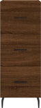 vidaXL - Dressoir - 34,5x34x90 - cm - bewerkt - hout - bruin - eikenkleur