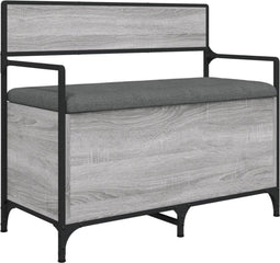 vidaXL - Opbergbankje - 85,5x42x73,5 - cm - bewerkt - hout - grijs - sonoma