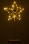 J-Line kerstdecoratie Rendier/Ster op voet - hout - goud/wit - large - LED lichtjes