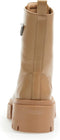 Guess Leila - Veterboots - Driehoekig logo en ritssluiting - Beige - Maat 41