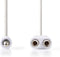 Nedis CAGP22100WT02 - 3,5 mm male naar 2x 3,5 mm female adapterkabel - 20 cm - Wit