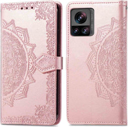 iMoshion Hoesje Geschikt voor Motorola Edge 30 Ultra Hoesje Met Pasjeshouder - iMoshion Mandala Bookcase - Rosé Goud