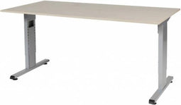 Verstelbaar Bureau - 160x80 Eiken - alu frame