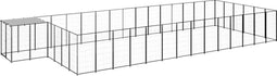 vidaXL - Hondenkennel - 26,62 - m² - staal - zwart