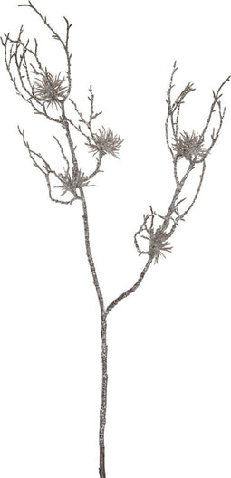 PTMD Toverhazelaar kunsttak - L40 x B15 x H72 cm. - kunststof - Zilver