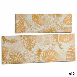 Canvas Blad van een plant Gouden 90 x 30 x 1,5 cm (12 Stuks)