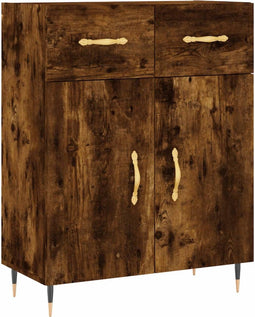 vidaXL - Dressoir - 69,5x34x90 - cm - bewerkt - hout - gerookt - eikenkleurig