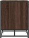 vidaXL - Schoenenbank - 60x40x53,5 - cm - bewerkt - hout - en - metaal - bruin - eiken