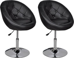 vidaXL - Barstoelen - 2 - st - kunstleer - zwart