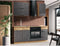 ROCK hoekkast - Lancelot eiken en matera grijs decor melamine - 1 deur - L58 x H72 cm
