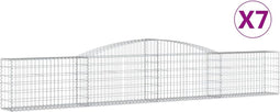 vidaXL - Schanskorven - 7 - st - gewelfd - 400x30x60/80 - cm - ijzer