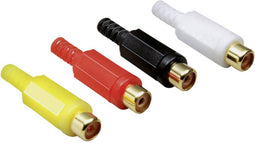 TRU COMPONENTS TC-2501073 Cinch-connector Koppeling, recht Aantal polen: 2 Mono Geel, Rood, Zwart, Wit 1 set(s)