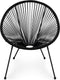 Lounge stoel voor buiten - rattan - 80 x 67 x 60 cm - zwart