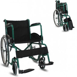 Mobiclinic Alcazaba - Opvouwbare rolstoel - Afneembare rugleuning en voetensteun - Groen - 46 cm (1 stuk)