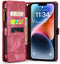 Caseme Geschikt voor iPhone 13 hoesje - Vintage 2 in 1 portemonnee - Roze