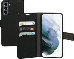 Mobiparts Galaxy S21 - Wallet Case - Saffiano motief - Zwart