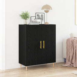 vidaXL - Dressoir - Zwart - Eiken - 69,5x34x90 - cm - Geengineerd - Hout