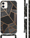 iMoshion iPhone 11 - Hoesje met Koord - Verstelbaar Koord - Zwart / Meerkleurig / Goud / Black Graphic