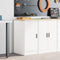 vidaXL - Garagekast - 40x51x85 - cm - massief - grenenhout - wit