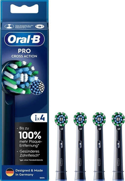 Oral-B PRO CrossAction - Opzetborstels - Verwijdert 100% meer plak - Zwart (4 stuks)
