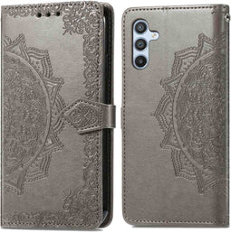iMoshion Hoesje Geschikt voor Samsung Galaxy A54 (5G) Hoesje Met Pasjeshouder - iMoshion Mandala Bookcase - Grijs