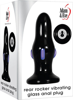 Adam & Eve Buttplug A&E REAR ROCKER VITING GLASS ANAL PLUG Zwart
