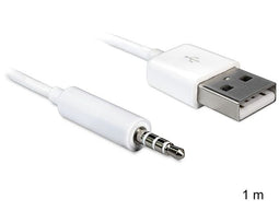 Delock 83182 - USB naar stereo jack kabel - Opladen en dataoverdracht - Wit