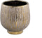 PTMD Junee Gold Ceramic Pot On Shiny Gold Base Low M