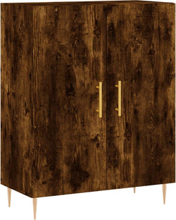 vidaXL - Dressoir - 69,5x34x90 - cm - bewerkt - hout - gerookt - eikenkleurig