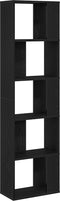 vidaXL - Boekenkast - 5-Laags - Zwart - Eiken - 45x23,5x162,5 - cm - Bewerkt - Hout