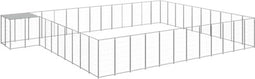 vidaXL - Hondenkennel - 37,51 - m² - staal - zilverkleurig