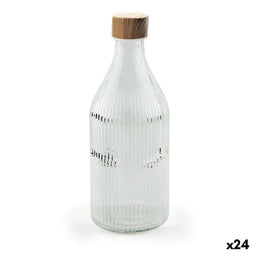 Glazen fles La Mediterránea Metaal Glas 1 L (24 Stuks)
