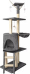 Purlov Kattenboom 138 cm Grijs - Veilig en Stimulerend Kattenparadijs