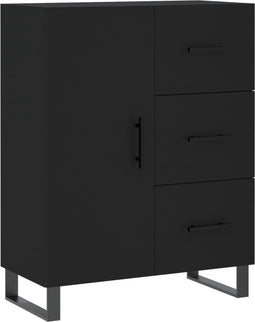 vidaXL - Dressoir - 69,5x34x90 - cm - bewerkt - hout - zwart