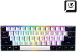 Sharkoon Skiller SGK50 S4 - Mechanisch Toetsenbord - 60% Formaat - Qwerty US - Wit