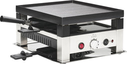 Solis 5 in 1 Tafelgrill 791 - Gourmetstel 4 Personen - Grill Wok Pizzamaker Raclette Pannenkoeken - Zilver (4 stuks)
