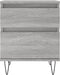 vidaXL - Nachtkastje - 40x35x50 - cm - bewerkt - hout - grijs - sonoma - eikenkleurig
