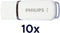 Philips - USB Flash drive 2.0 edition - High speed 32 GB - Wit (10 stuks)