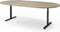 T-poot ovale vergadertafel Quick 240x120cm bladkleur Licht Eiken framekleur Wit (RAL9010)