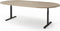 T-poot ovale vergadertafel Quick 240x120cm bladkleur Lichtgrijs framekleur Aluminium (RAL9006)