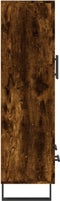 vidaXL - Hoge - kast - 69,5x31x115 - cm - bewerkt - hout - gerookt - eikenkleurig