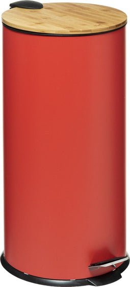 5Five Delta Afvalemmer - Soft close - Antigeur actief koolstoffilter - Uitneembare emmer - 30L - Bamboe Rood