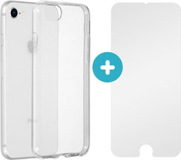iMoshion Hoesje met screenprotector Geschikt voor iPhone SE (2022) / SE (2020) / 8 / 7 / 6s / 6 Hoesje met screenprotector - iMoshion Softcase Backcover + Glas Screenprotector smartphone - Transparant