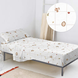 Happy Friday Sheet set 2 pieces Woods animals 180x270 cm (Single) Multicolor