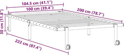 vidaXL - Bedframe - zonder - matras - opvouwbaar - 100x200 - cm - staal - wit
