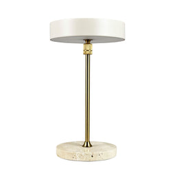 MOONLIGHT - LED tafellamp - oplaadbaar - beige brass travertine
